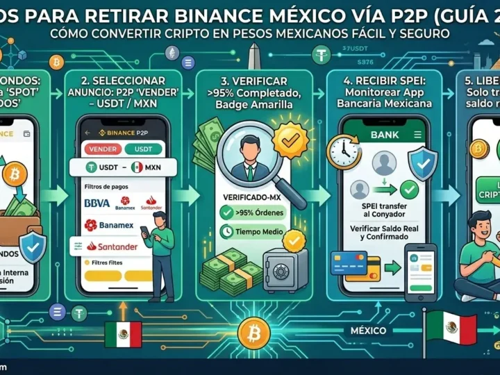Cómo retirar Binance de un banco en México: Guía Definitiva 2026