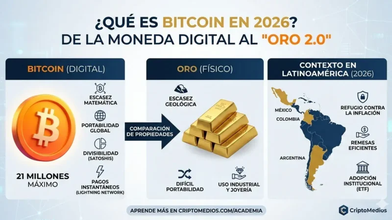 ¿Qué es Bitcoin en 2026? De la moneda digital al «Oro 2.0